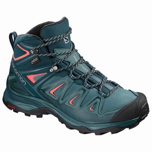 Dámske Turistické Topánky Salomon X ULTRA 3 MID GTX W Zelene,603-53434